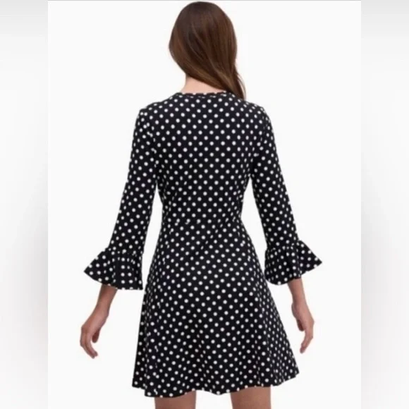 Kate Spade Lia dot ponte dress black white size XL - Picture 2 of 8